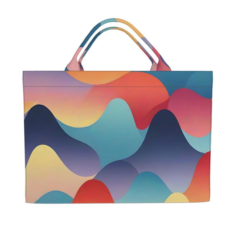 Colorful Wave Carryall Tote Bags-AURA REGALIA 