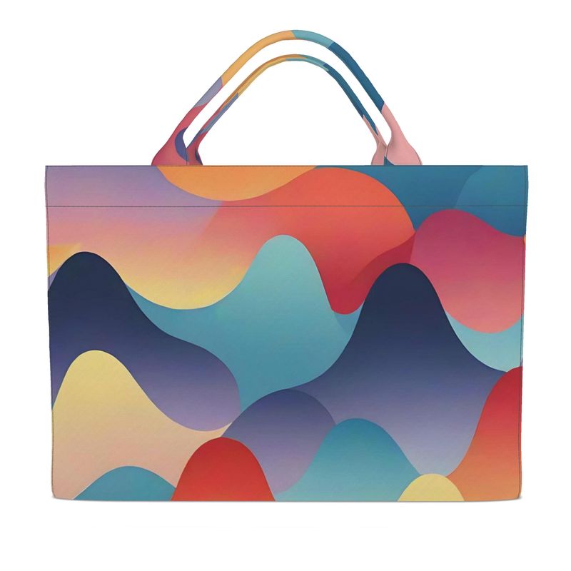 Colorful Wave Carryall Tote Bags-AURA REGALIA 