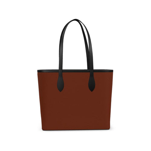 Aura Regalia: Dark Rose City Shopper | Leather Tote-AURA REGALIA 