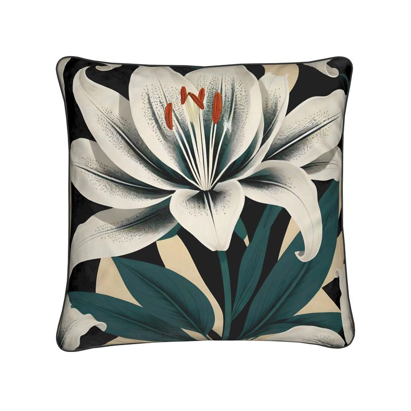 White Lilies Cushions | Aura Regalia