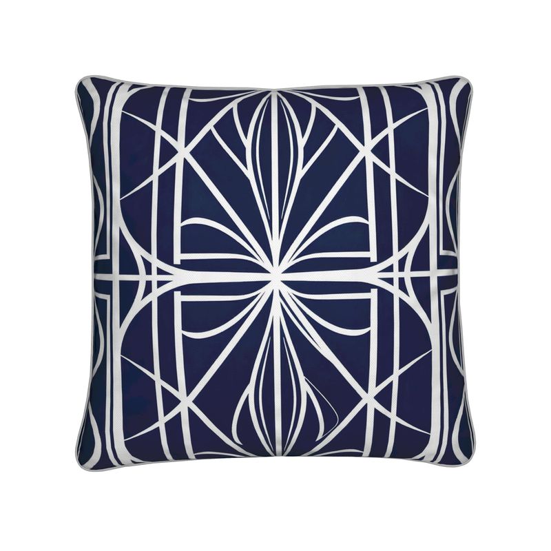 Art Deco Navy and White Cushions | Aura Regalia