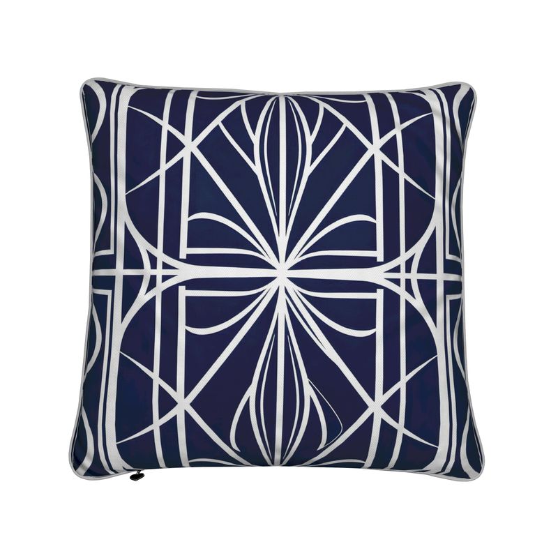 Art Deco Navy and White Cushions | Aura Regalia