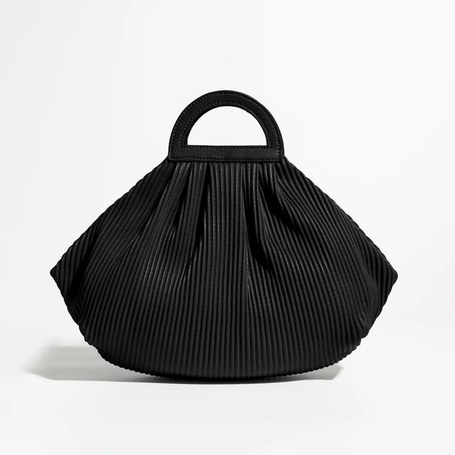 Pleated Dumpling Top Handle Purse