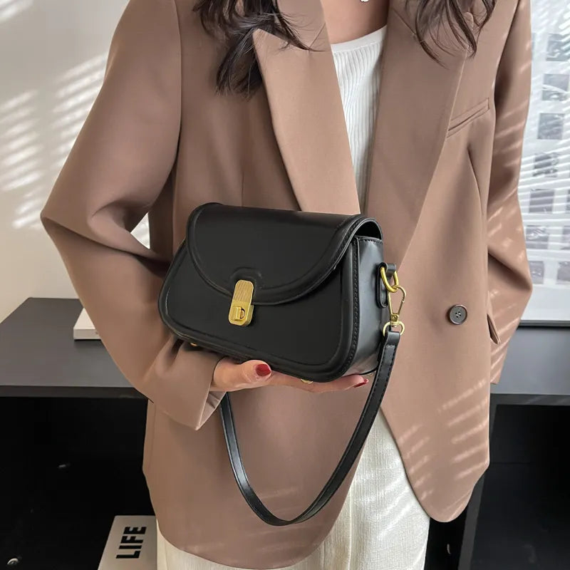 Flap Small Crossbody Bags  Leather Bag Ladies Solid Handbags and Purses