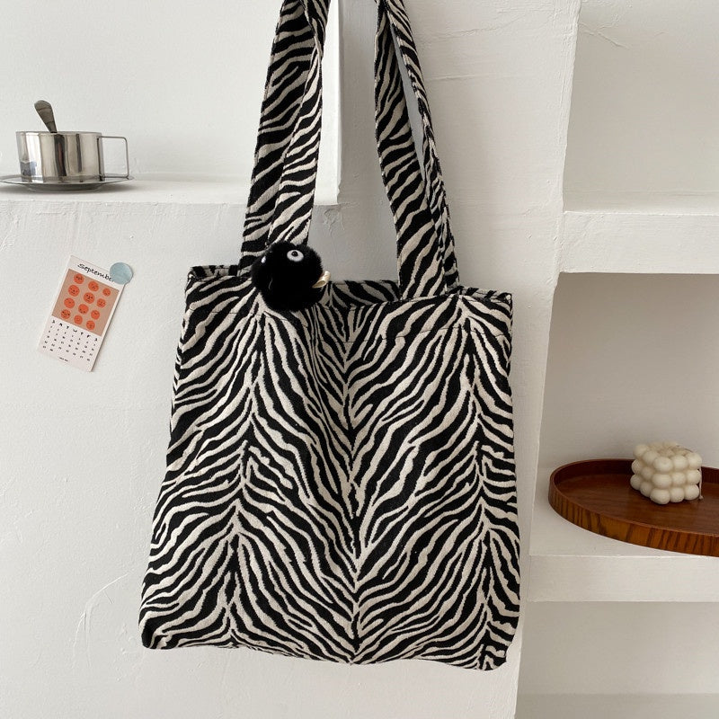Canvas Bag Women's Trendy Net Red Korean Version Tote Bag Fashion Large-Capacity Portable Shoulder Bag