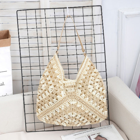 Hollow out straw woven bag woven belt armpit bag-AURA REGALIA 