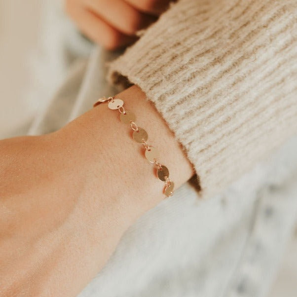 Chloe Gold Filled Coin Bracelet-AURA REGALIA 