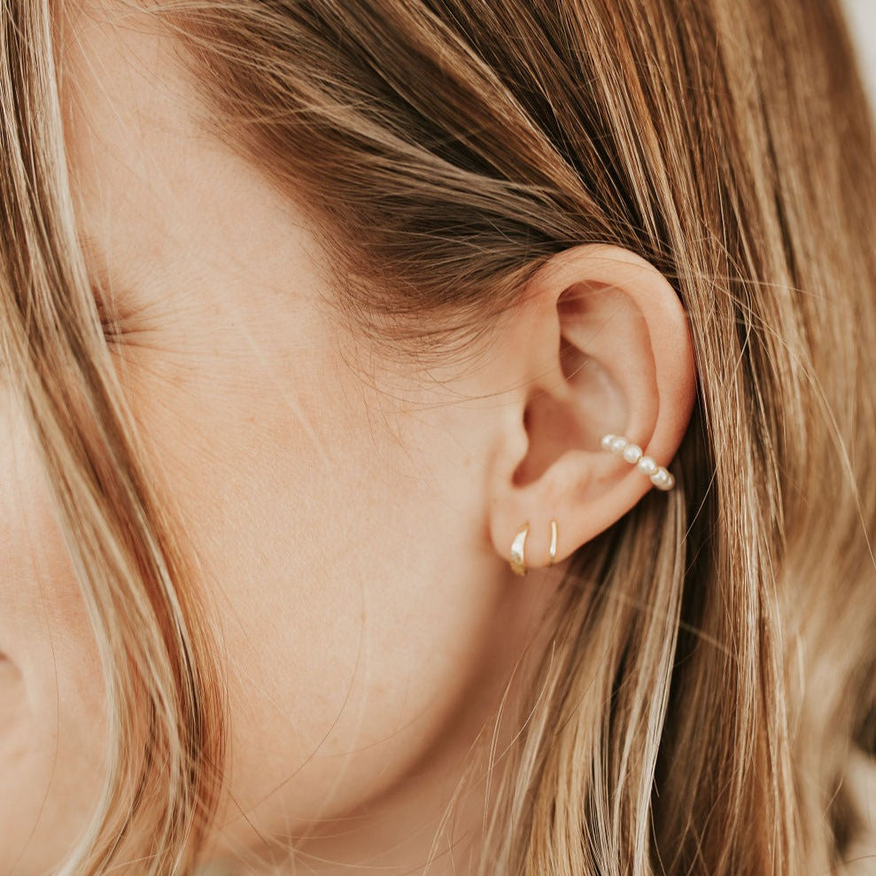 Princess Gold Filled Pearl Ear Cuff-AURA REGALIA 