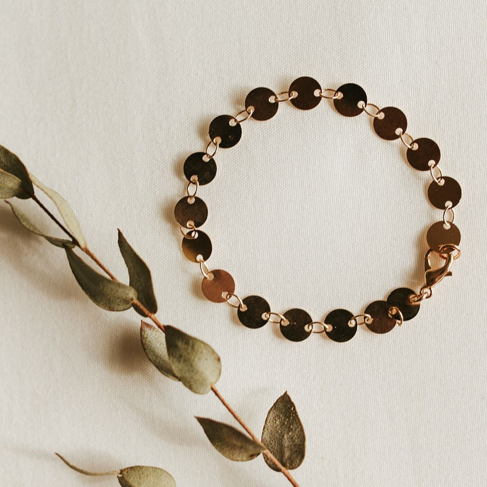 Chloe Gold Filled Coin Bracelet-AURA REGALIA 