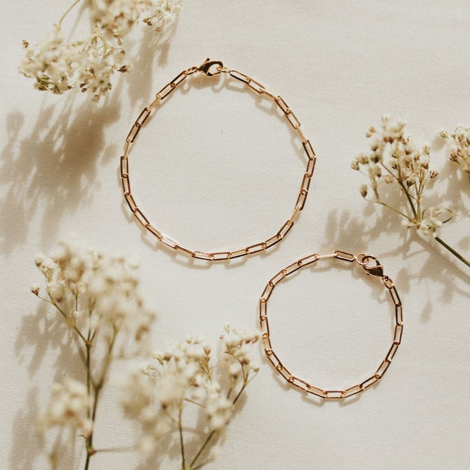 Madeline Gold Filled Paperclip Bracelet-AURA REGALIA 