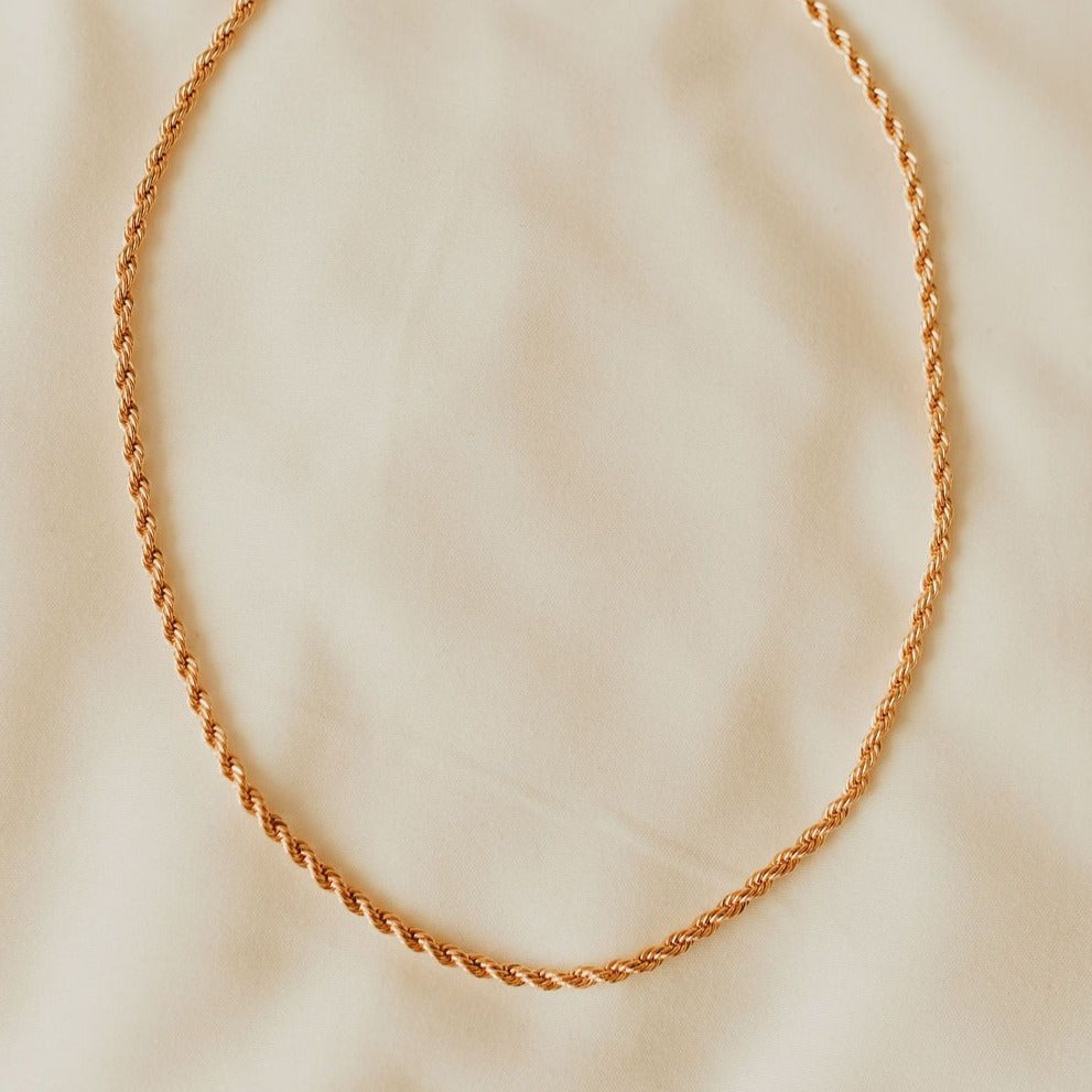 Naomi Gold Filled Rope Necklace-AURA REGALIA 