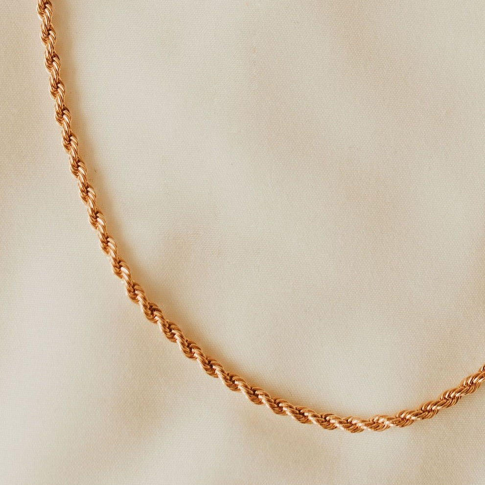 Naomi Gold Filled Rope Necklace-AURA REGALIA 
