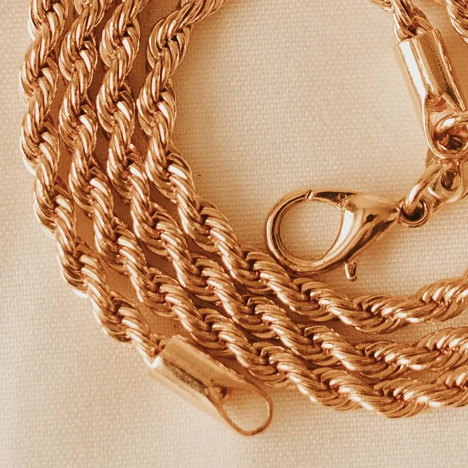 Naomi Gold Filled Rope Necklace-AURA REGALIA 
