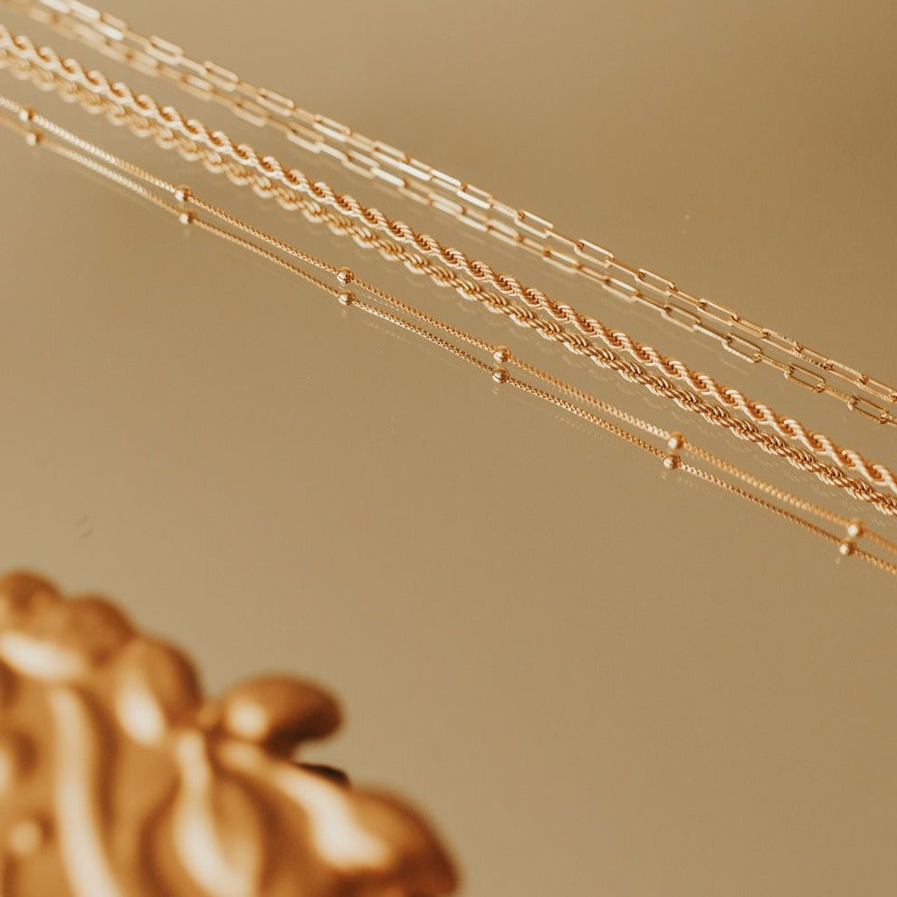 Naomi Gold Filled Rope Necklace-AURA REGALIA 