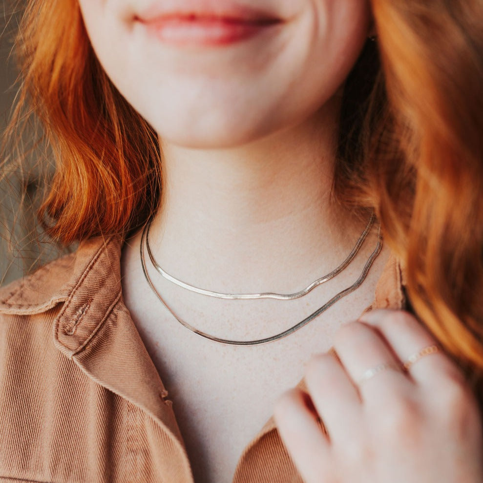 Jade Herringbone Necklace-AURA REGALIA 