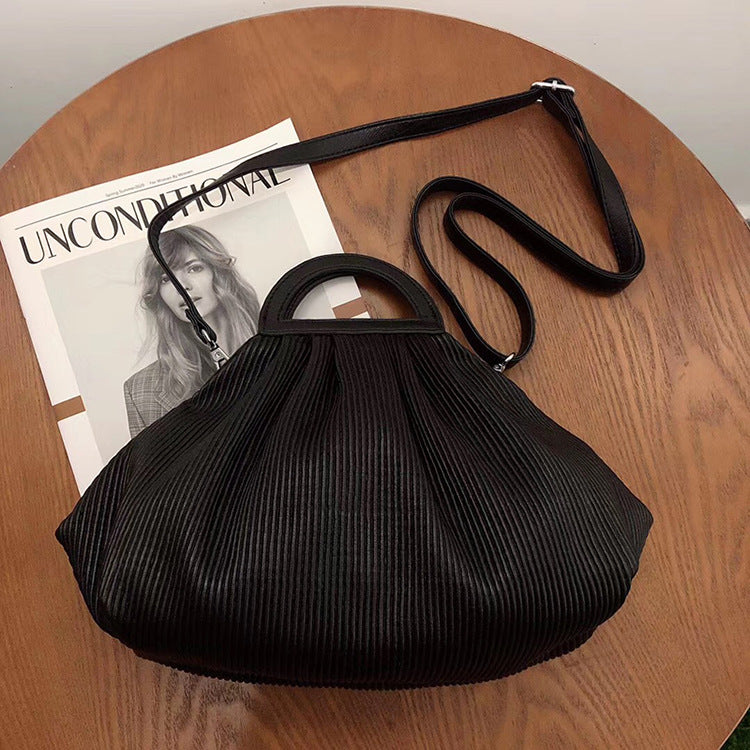 Women Pleated Dumpling Top Handle Purse