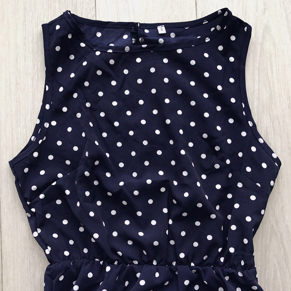 Explosion polka dot button jumpsuit-AURA REGALIA 