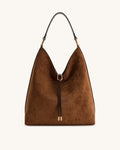 Suede Tote Bag for Women, Large Capacity Commute Crossbody Bucket Bag-AURA REGALIA 