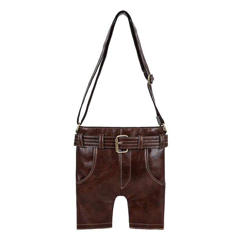 Denim Jean Shape Design Vintage Genuine Leather Bag Female Small Women Handbags Bags For Women Shoulder Crossbody Bag Femme-AURA REGALIA 