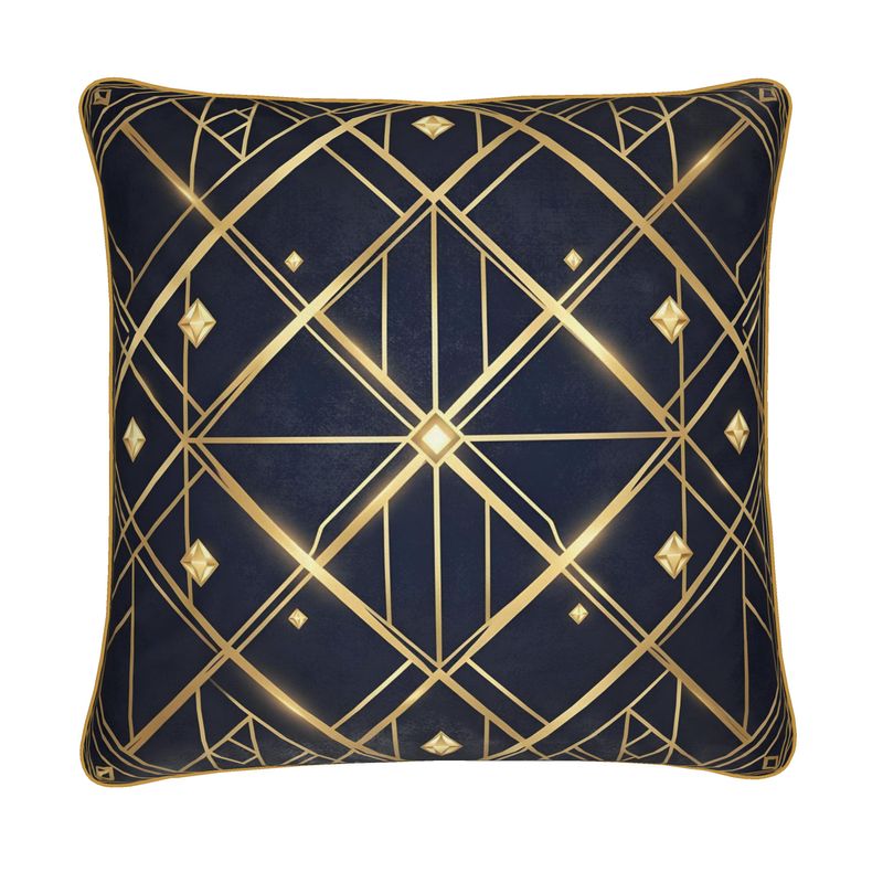 Navy and Gold Art Deco Pillow Covers | Aura Regalia