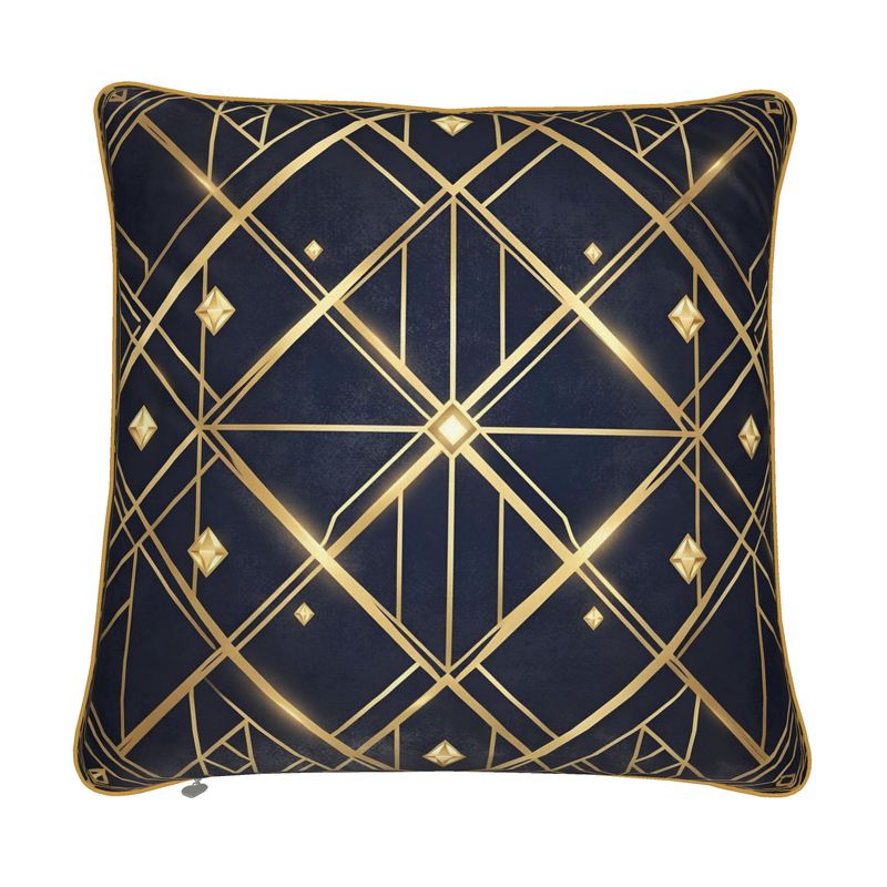 Navy and Gold Art Deco Pillow Covers | Aura Regalia