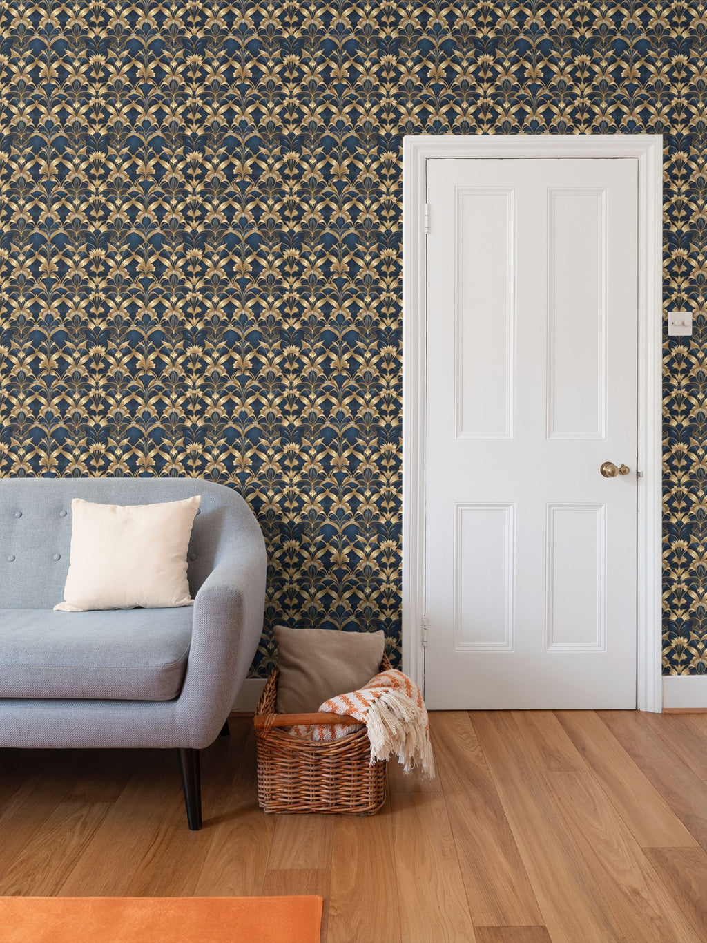 Art Deco floral Repeat Pattern Wallpaper | Aura Regalia