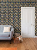 Art Deco floral Repeat Pattern Wallpaper | Aura Regalia