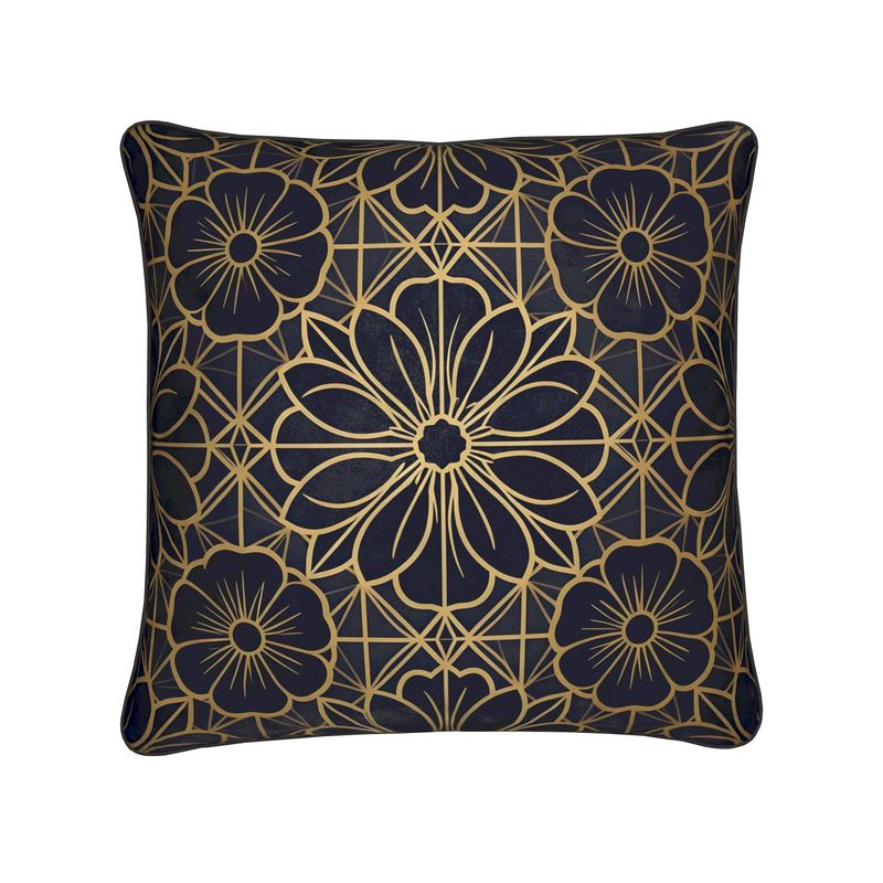 Navy and gold Geometric Art Deco Cushions | Aura Regalia