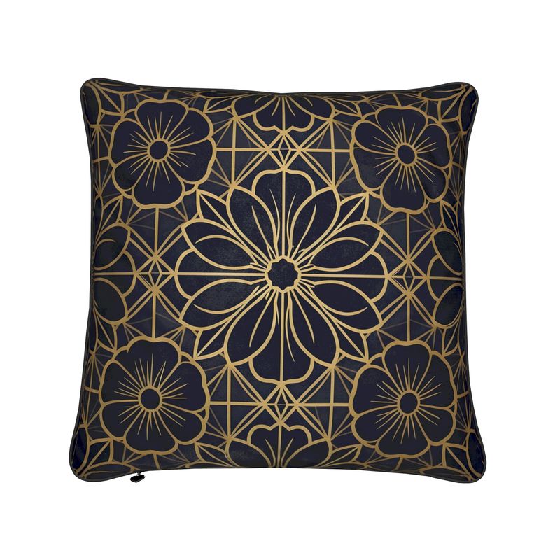 Navy and gold Geometric Art Deco Cushions | Aura Regalia