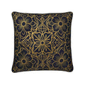 Navy and Gold Floral Art Deco Cushions | Aura Regalia