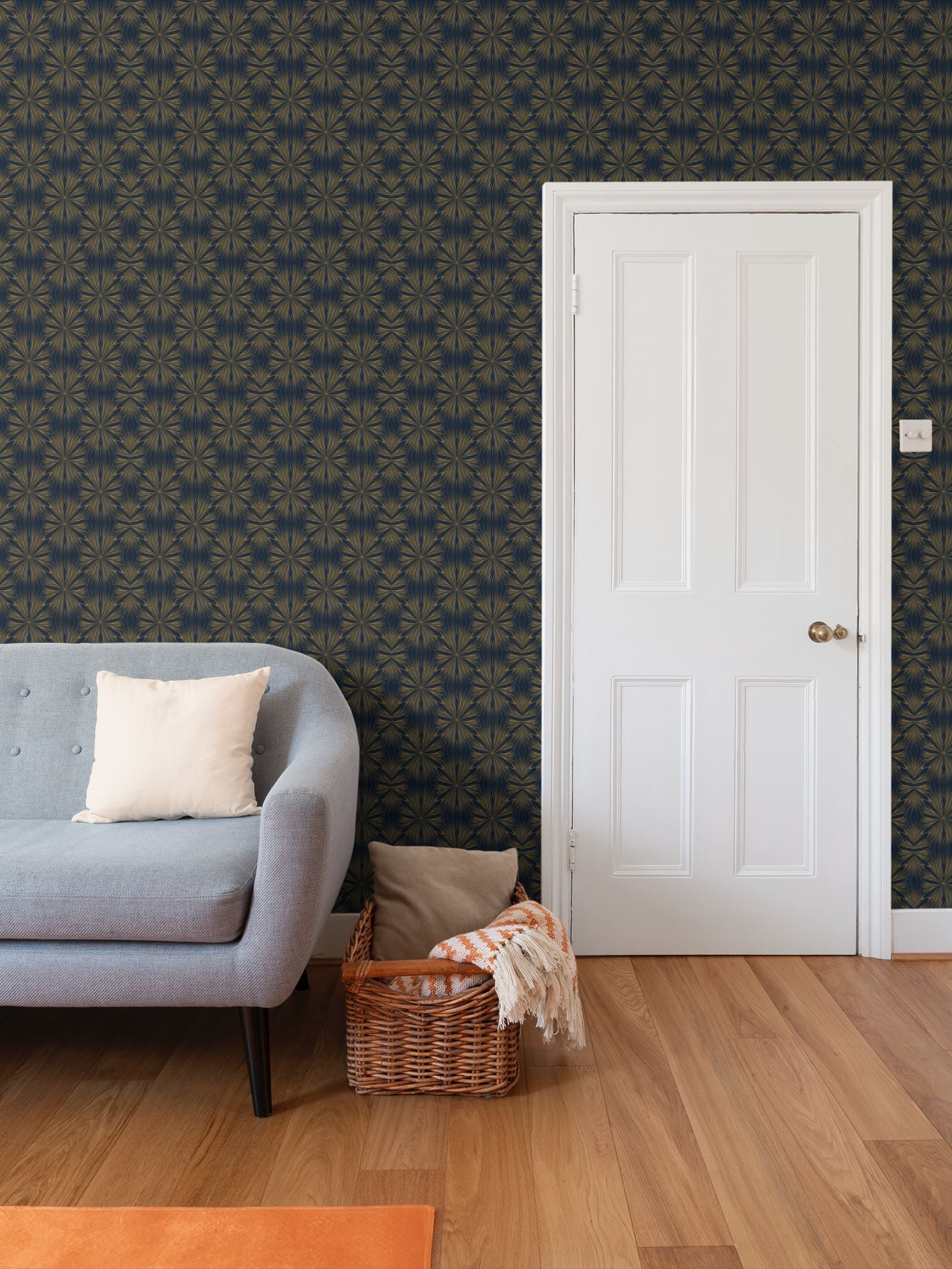 Mid-Century Night Sky Repeat Pattern Wallpaper | Aura Regalia