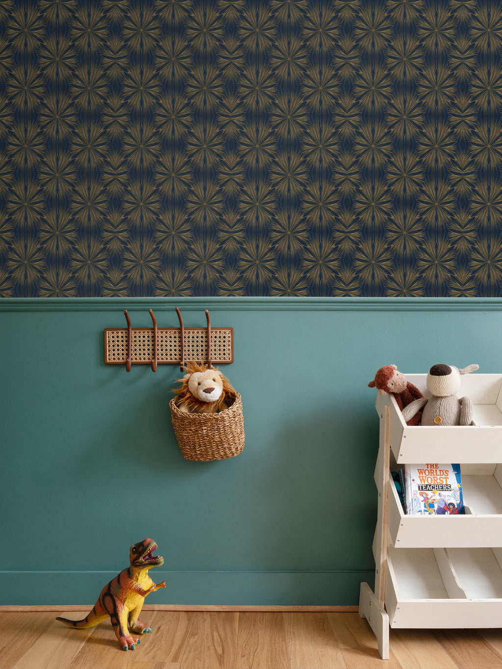 Mid-Century Night Sky Repeat Pattern Wallpaper | Aura Regalia