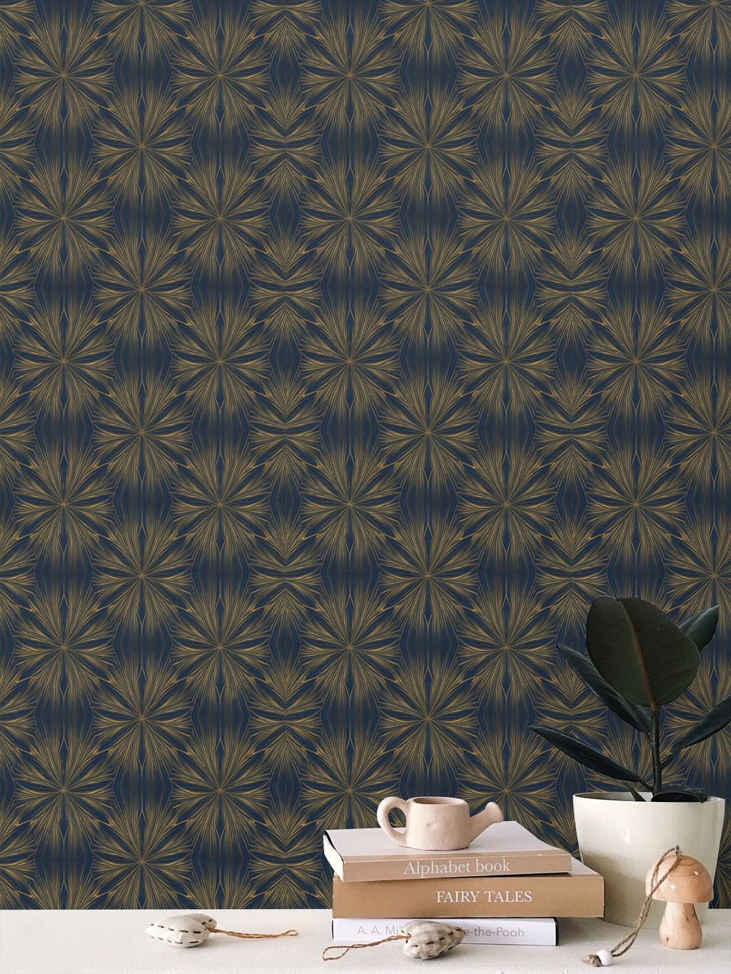 Mid-Century Night Sky Repeat Pattern Wallpaper | Aura Regalia