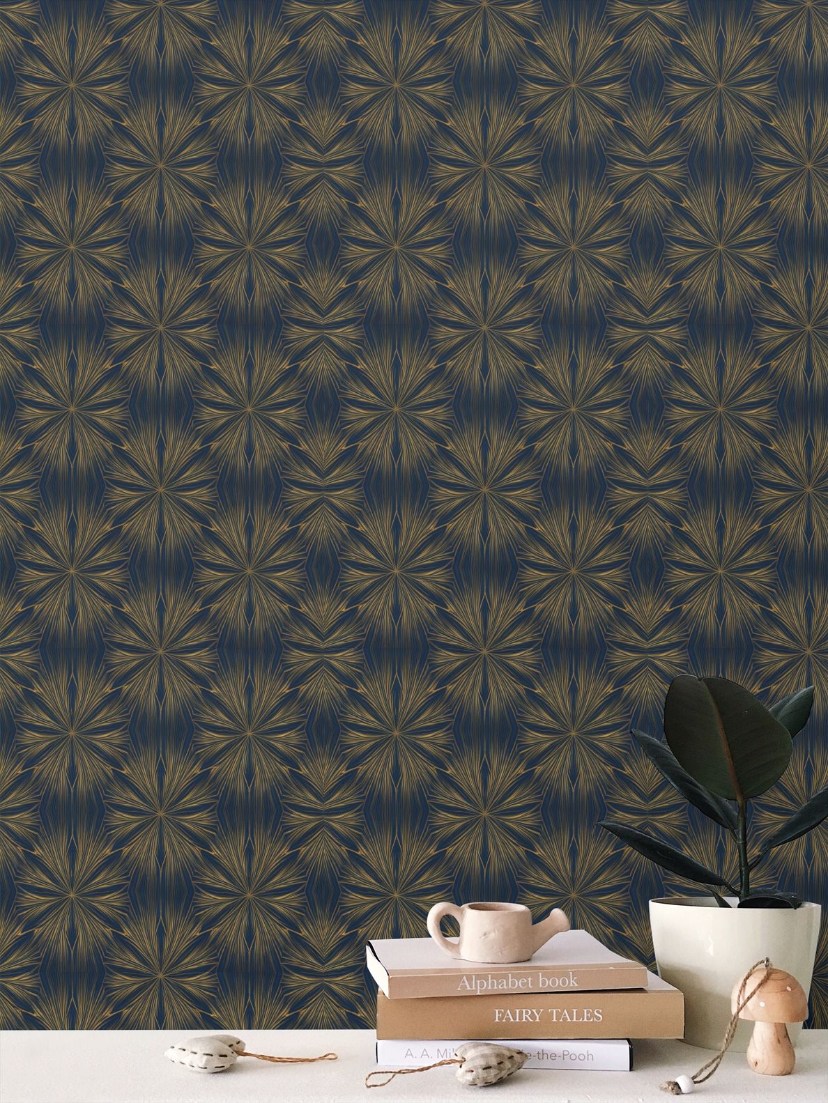 Mid-Century Night Sky Repeat Pattern Wallpaper | Aura Regalia