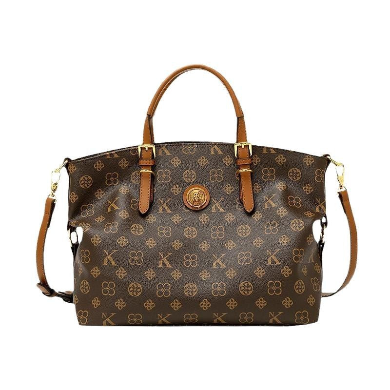 Large capacity shoulder bag, genuine leather, suitable for commuting, hand-held, crossbody, or tote bag.-AURA REGALIA 