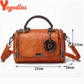 Yogodlns New flowers Pendant Handbag Women's fashion Boston bags single shoulder bag ladies crossbody bag PU messenger bag-AURA REGALIA 