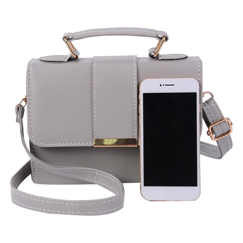 Women Fashion PU Leather Shoulder Small Flap Crossbody Handbags Top Handle Tote  Messenger Bags-AURA REGALIA 