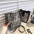 New Fashion Trend Style Shoulder Bag Graffiti Underarm Bucket Bag Retro Bag Women's Messenger Bag-AURA REGALIA 