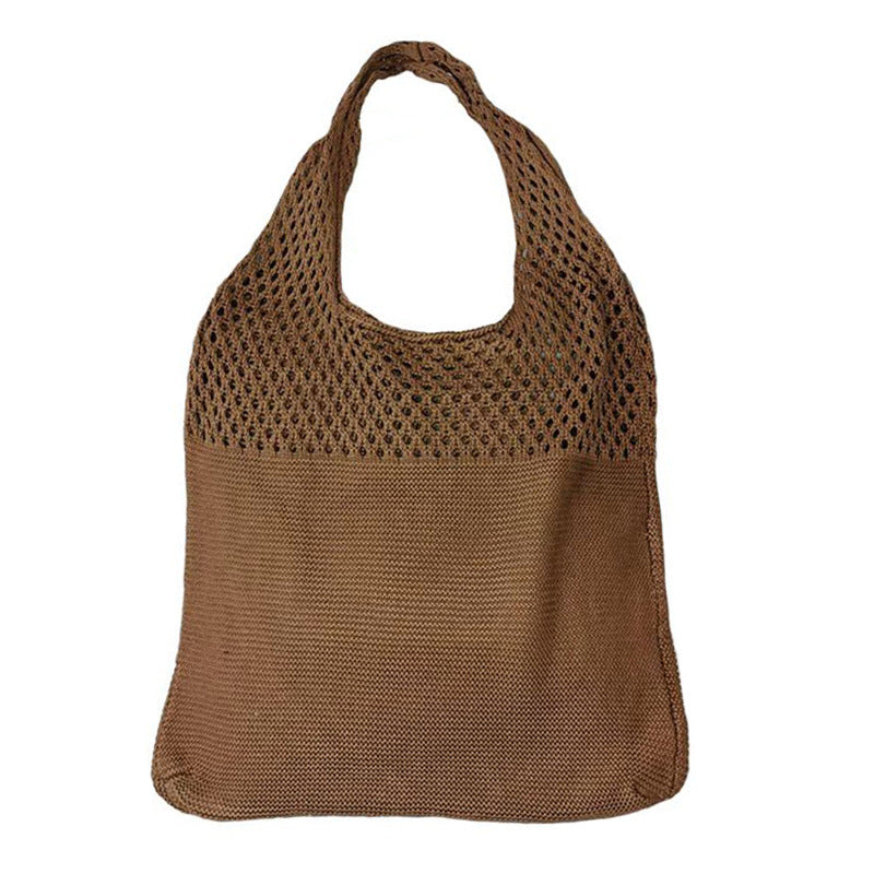New Korean Ins Knitted Bag Fashion Retro Bag Shoulder Bag Handbag Large Capacity Tote Bag Fashion