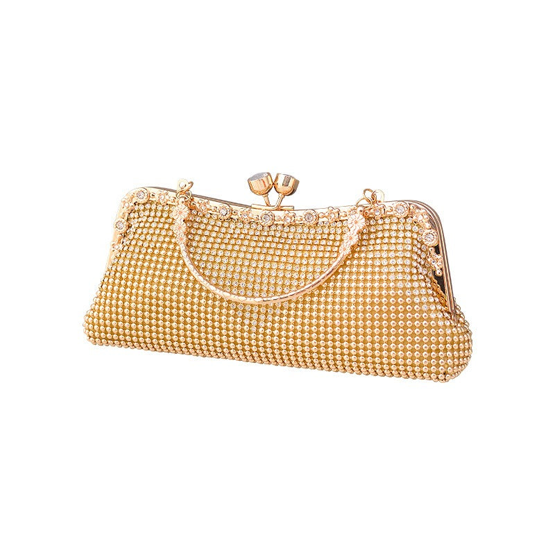Water Diamond Dinner Bag Celebrity Handheld Bag Fashion Diagonal Straddle Bag New Versatile Evening Dress Bag Girl-AURA REGALIA 