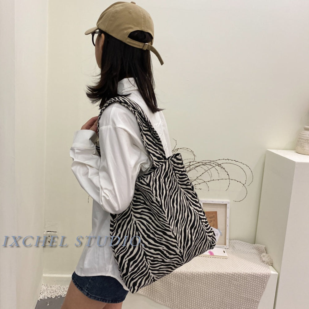 Canvas Bag Women's Autumn And Winter New Trendy Net Red Korean Version Tote Bag Fashion Large-Capacity Portable Shoulder Bag