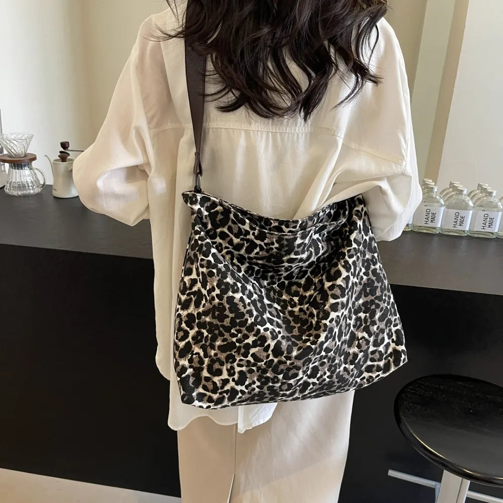 Leopard Adjustable Strap Tote Bag-AURA REGALIA 
