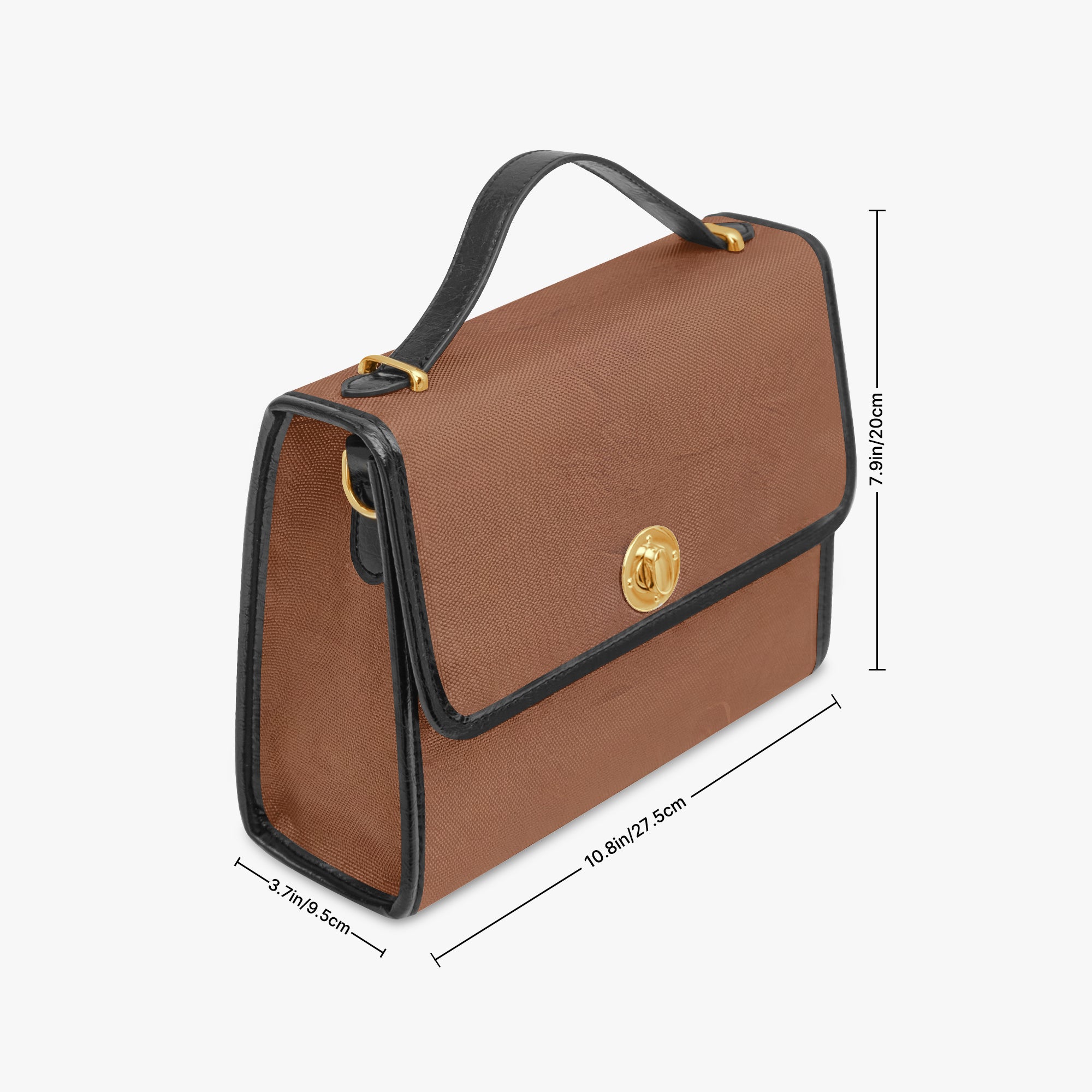 Choco Delight Classic Women's Canvas Satchel Crossbody Bag | Aura Regalia-AURA REGALIA 
