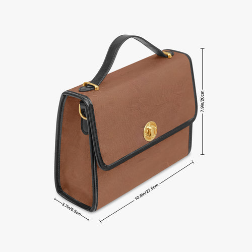 Choco Delight Classic Women's Canvas Satchel Crossbody Bag | Aura Regalia-AURA REGALIA 