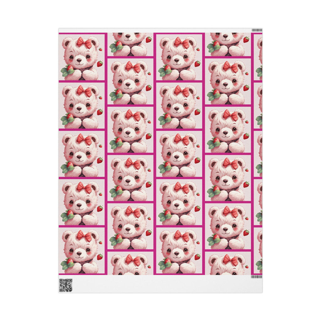 Strawberry Kitten Wrapping Paper | Nostalgic Cat Gift Wrap