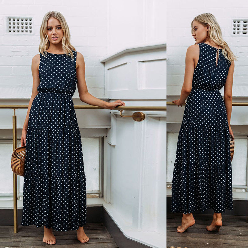 Explosion polka dot button jumpsuit-AURA REGALIA 