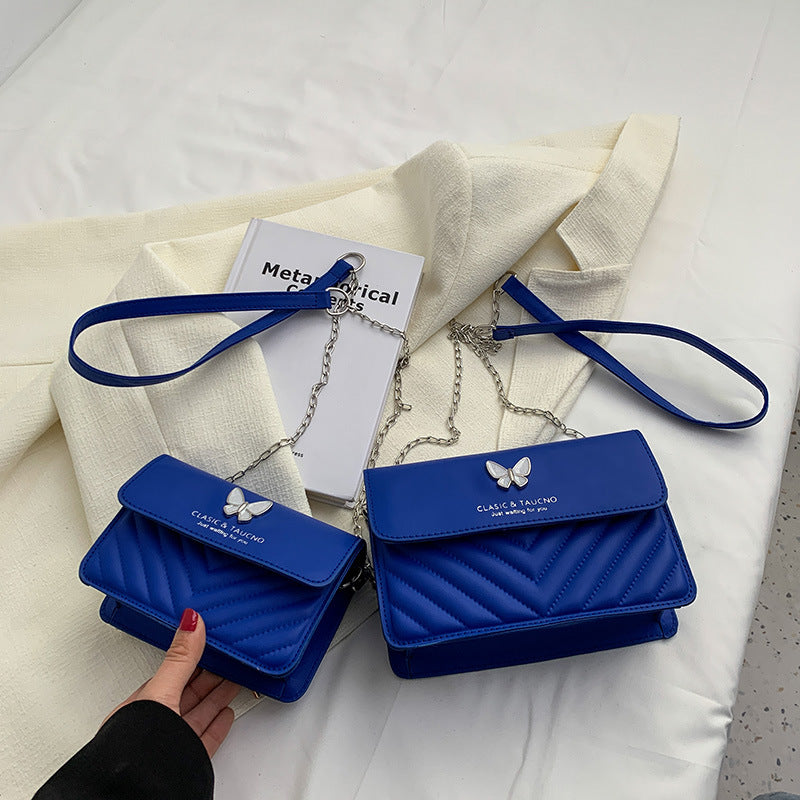 Crossbody Casual Women's Bag New Trendy The Bow Simple Texture Shoulder Bag Retro Hong Kong Style Small Square Bag
