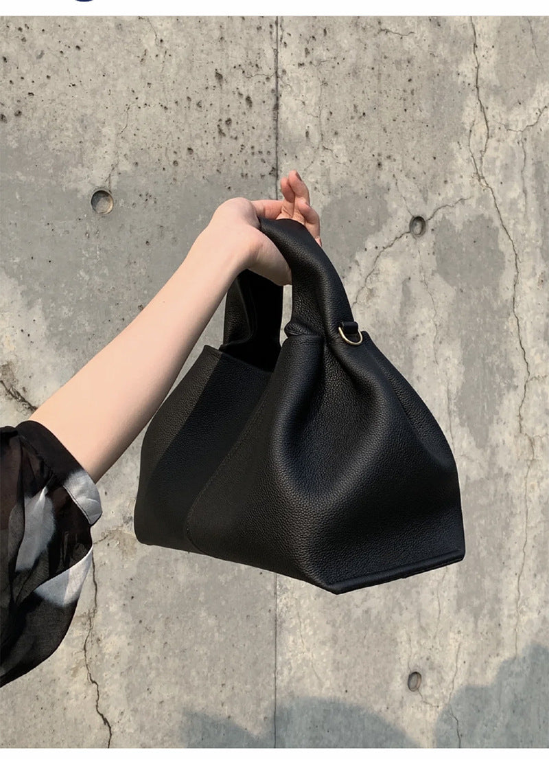 French Brand Lazy Solid Color All-Match Handbag Pleated Hobos Large-Capacity Shoulder Tote Cloud Woman Crossbody Bag