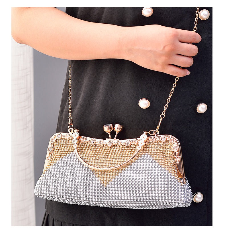Water Diamond Dinner Bag Celebrity Handheld Bag Fashion Diagonal Straddle Bag New Versatile Evening Dress Bag Girl-AURA REGALIA 
