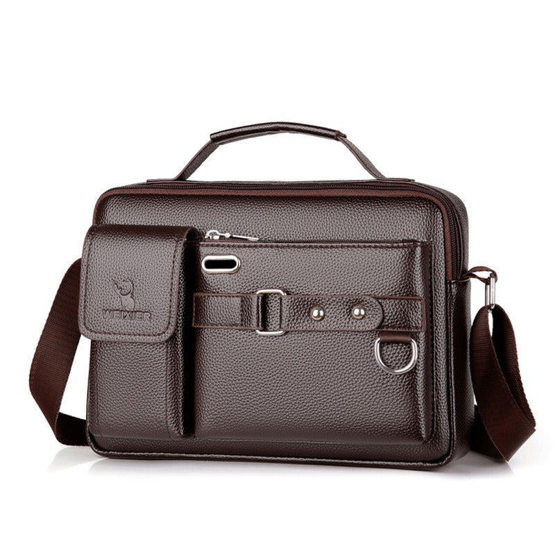 One Shoulder Bag Men's Cross Shoulder Bag Casual Handbag Business One Shoulder Cross Body Bag Men's Satchel Design Hanging Bag-AURA REGALIA 